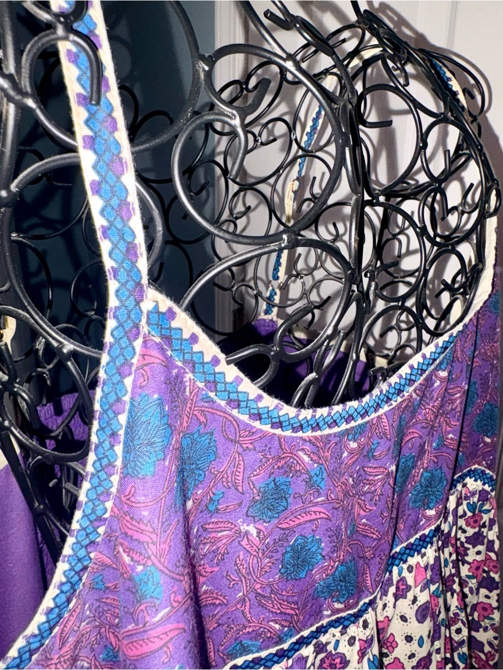 Natural Life Bohemian Floral Maxi Dress in Purple and Cream - Picture 5 of 8